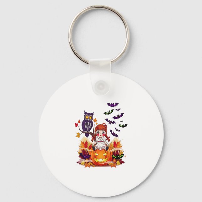Cute Halloween Doll Owl Key Ring (Front)