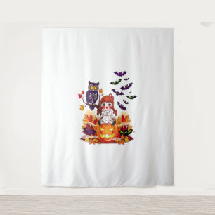 Cute Halloween Doll Owl Tapestry