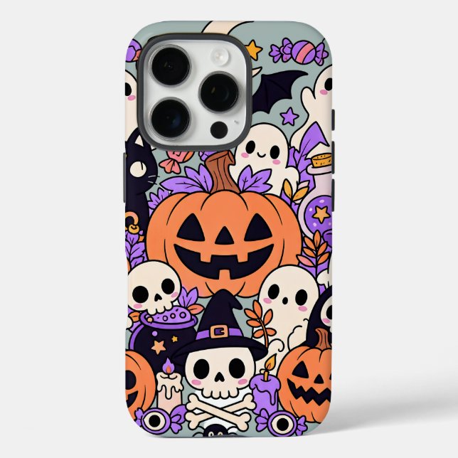 Cute Halloween Doodle Collage Case-Mate iPhone Case (Back)