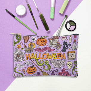 Cute Halloween Doodle Pattern Accessory Pouch
