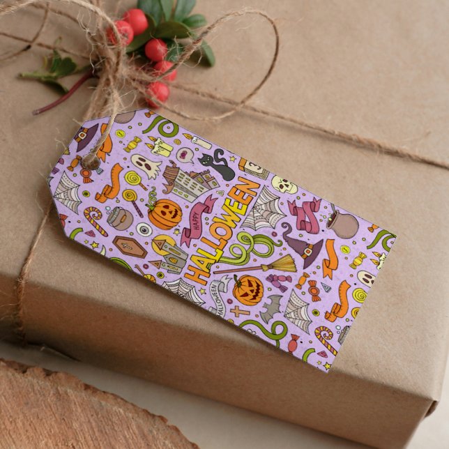 Cute Halloween Doodle Pattern Gift Tags (Creator Uploaded)