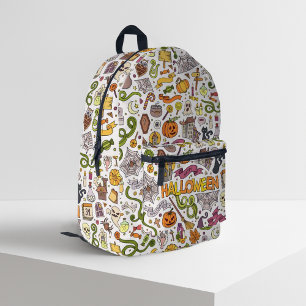 Cute Halloween Doodle Pattern Printed Backpack