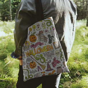 Cute Halloween Doodle Pattern Tote Bag