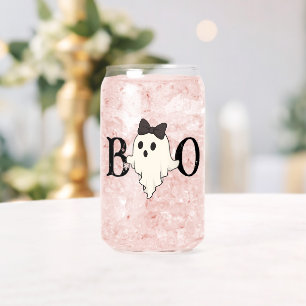 Cute Halloween Drinkware Set – "Boo" Ghost Can Glass