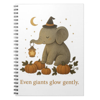 Cute Halloween Elephant Spiral Notebook – Spooky S