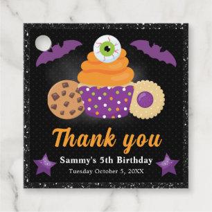 Cute Halloween Eyeball Cupcake Kids Birthday Favour Tags