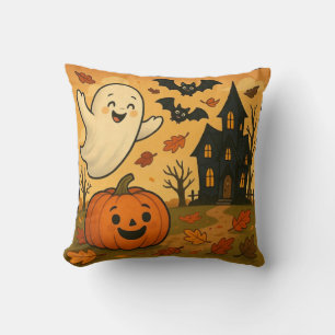 Cute Halloween/fall ghost pumpkin cartoon Cushion