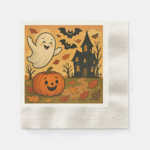Cute Halloween/fall ghost pumpkin cartoon Napkin