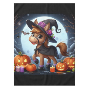 Cute Halloween/Fall horse, bat & pumpkins Tablecloth