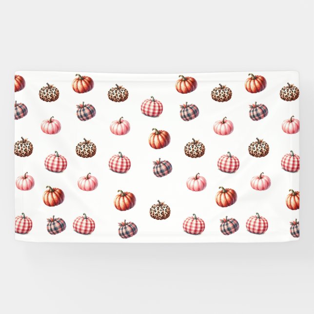 cute Halloween/Fall pumpkin pattern Banner (Horizontal)