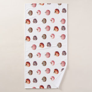 cute Halloween/Fall pumpkin pattern Bath Towel