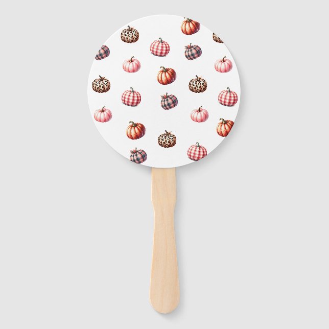 cute Halloween/Fall pumpkin pattern Hand Fan (Front)