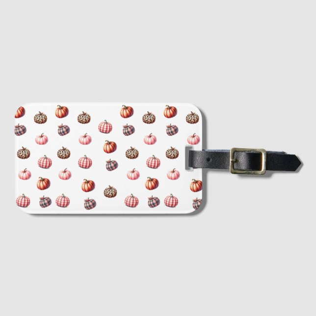 cute Halloween/Fall pumpkin pattern Luggage Tag (Front Horizontal)