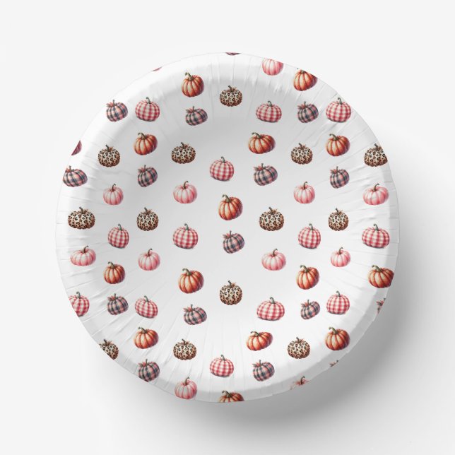 cute Halloween/Fall pumpkin pattern Paper Plate (Front)