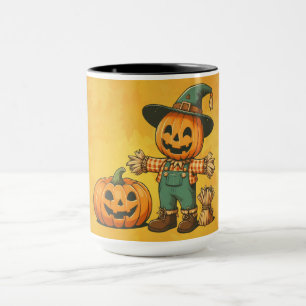 Cute Halloween/Fall scarecrow and pumpkin Mug