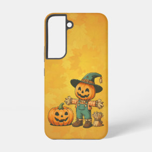Cute Halloween/Fall scarecrow and pumpkin Samsung Galaxy Case