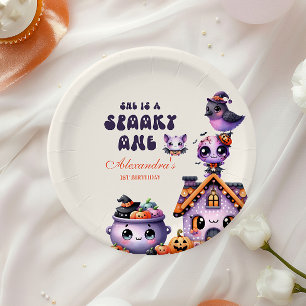 Cute Halloween First Birthday Paper Plate