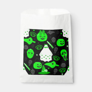 cute halloween floral ghost acid green favour bag
