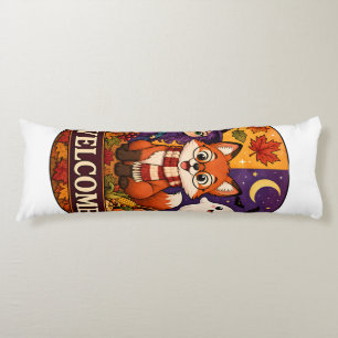 Cute Halloween Fox Witch Ghost Fall Autumn Welcome Body Cushion