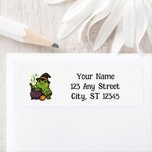 Cute Halloween Frog Return Address Label (Insitu)