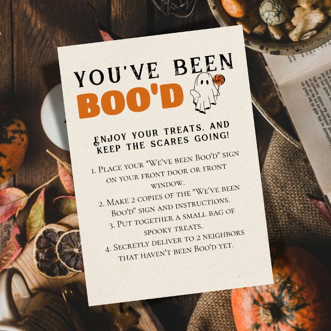 Cute Halloween Games Boo Neighbour Game Card (Bring the Halloween spirit to the neighborhood with this "We've been Boo'd" game sign.)
