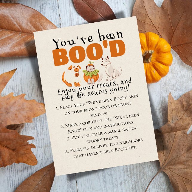 Cute Halloween Games Boo Neighbour Game Card (Bring the Halloween spirit to the neighborhood with this "We've been Boo'd" game sign.)
