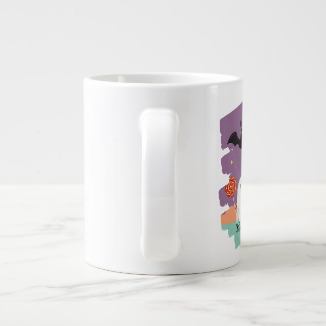 Cute Halloween Ghost and Candy Friends Large Coffee Mug (Back)