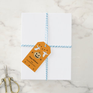 Cute Halloween Ghost and Jack O Lantern and Spider Gift Tags