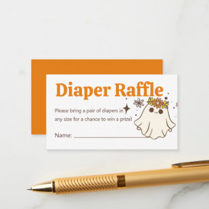 Cute Halloween Ghost Baby Shower Diaper Raffle Enclosure Card