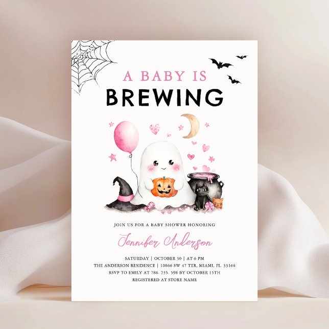 Cute Halloween Ghost Baby Shower Invitation (Creator Uploaded)