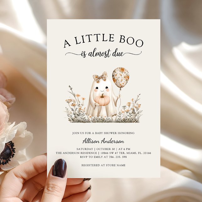 Cute Halloween Ghost Baby Shower Invitation (Creator Uploaded)