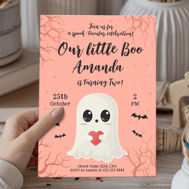Cute Halloween Ghost Birthday Card (Creator Uploaded)