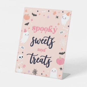 Cute Halloween Ghost Birthday Party Decorations Pedestal Sign