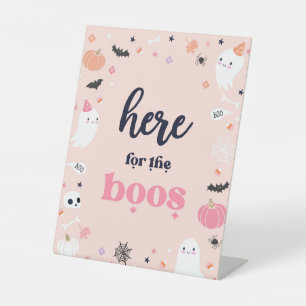 Cute Halloween Ghost Birthday Party Decorations Pedestal Sign