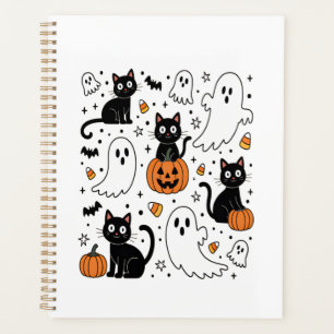 Cute Halloween Ghost Boo Cat Planner