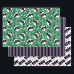 Cute Halloween Ghost Boo Sign  Wrapping Paper Sheet<br><div class="desc">This set of three different ghost-themed papers are perfect for an October birthday or Halloween party. The first sheet of wrapping paper features a cute, friendly ghost with a witch's hat and holding a fun "Boo" sign in purple and black on a background of green. The second sheet of gift...</div>