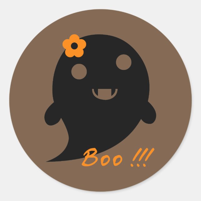 Cute Halloween Ghost Classic Round Sticker (Front)