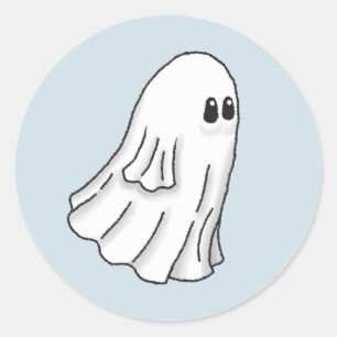 Cute Halloween Ghost Classic Round Sticker