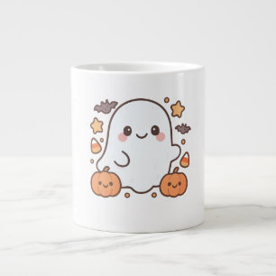 Cute Halloween Ghost Clipart,Fun and Cute Spooky Large Coffee Mug
