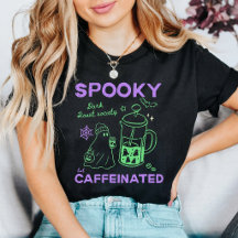 Cute Halloween Ghost Coffee Lover Green Purple