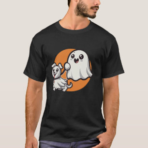 Cute Halloween Ghost Dog Walker T Shirt