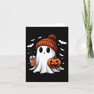 Cute Halloween Ghost Drink Pumpkin  Card