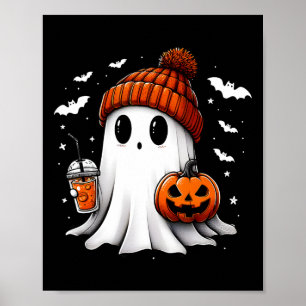 Cute Halloween Ghost Drink Pumpkin Poster