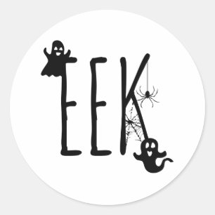 Cute Halloween Ghost, Eek Classic Round Sticker