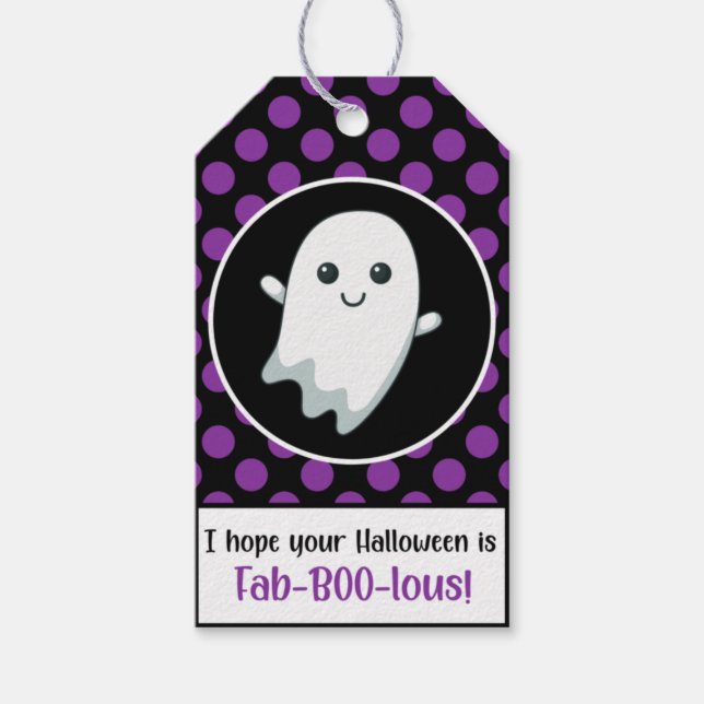 Cute Halloween Ghost Favour Gift Tags (Front)