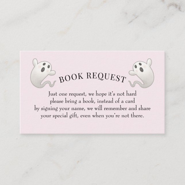 Cute Halloween Ghost Gender Neutral Baby Shower Enclosure Card (Front)