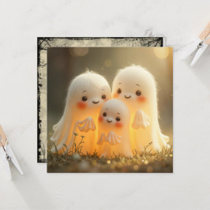 Cute Halloween Ghost Group Invitation