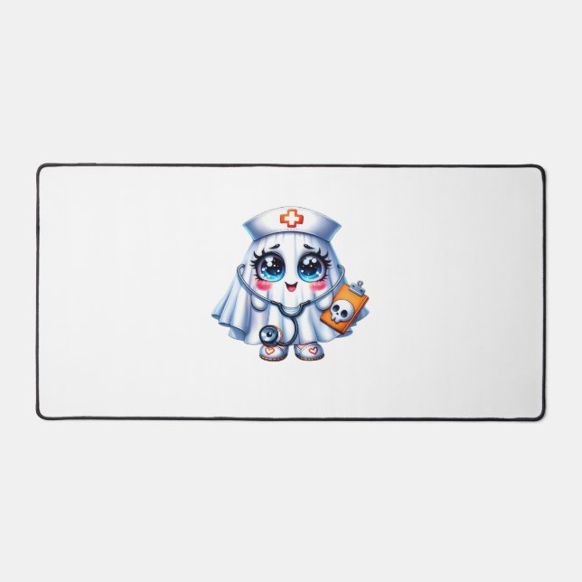 Cute Halloween ghost in a nurse's uniform Classic  Desk Mat (Front)