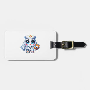 Cute Halloween ghost in a nurse's uniform Classic Luggage Tag