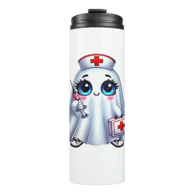 Cute Halloween ghost in a nurse's uniform Classic  Thermal Tumbler (Front)
